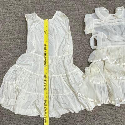 2 White Toddler Sized Christening Gowns or Flower Girl Dresses