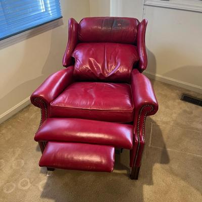 Bradington Young Red Leather Recliner (D-MG)