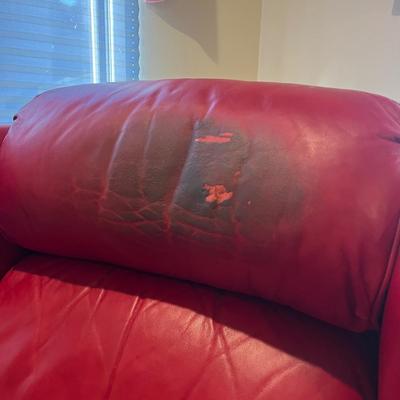 Bradington Young Red Leather Recliner (D-MG)