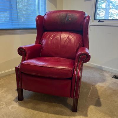 Bradington Young Red Leather Recliner (D-MG)