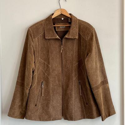 I.E. RELAXED WOMAN ~ Womenâ€™s 2X ~ Brown Leather Jacket With Fur Lined Collar