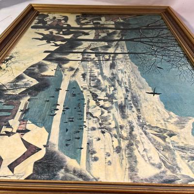 Peter Brueghel Framed Art Titled â€œHunters in The Snowâ€ (LR-MG)