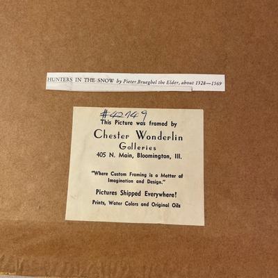 Peter Brueghel Framed Art Titled â€œHunters in The Snowâ€ (LR-MG)