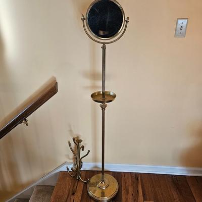 Brass Makeup Caddy & Wall-Mount Clothes Rack (LR-JS)