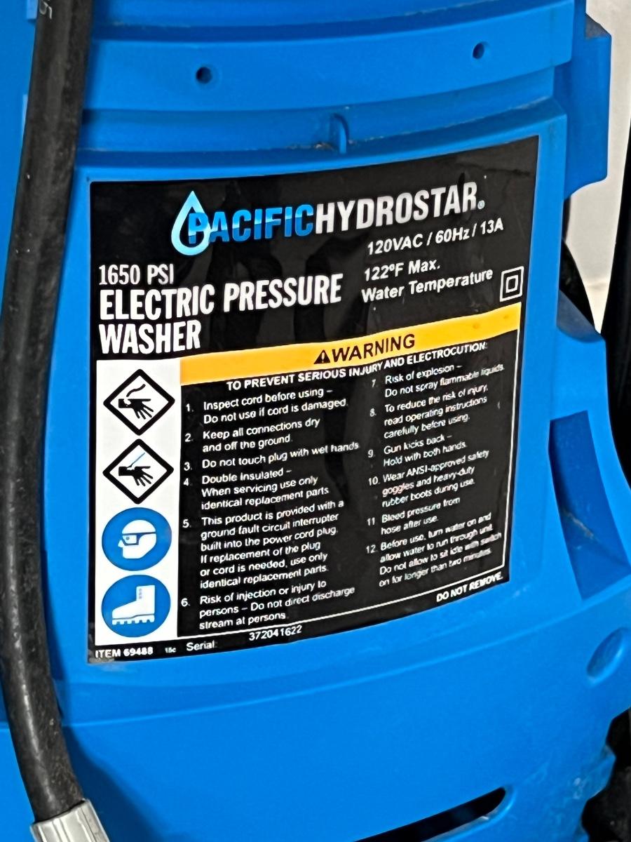 PACIFIC HYDROSTAR 1650 PSI Electric Pressure Washer