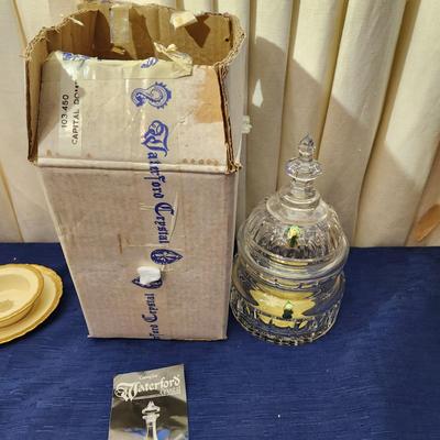 Vintage Waterford Crystal Glass Capital Dome Biscuit Barrel Cookie Jar