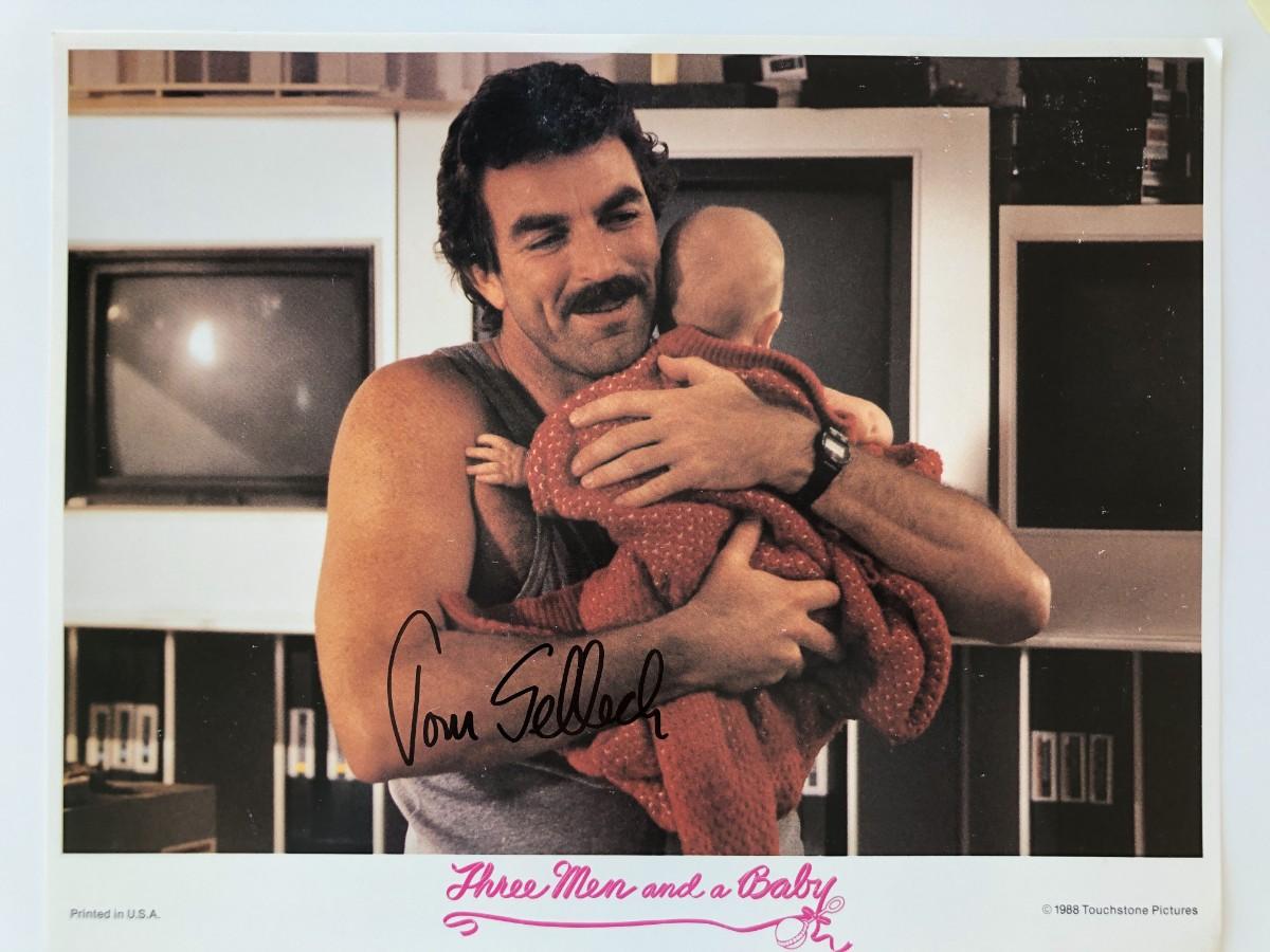 Three Men and a Baby Tom Selleck signed lobby card | EstateSales.org