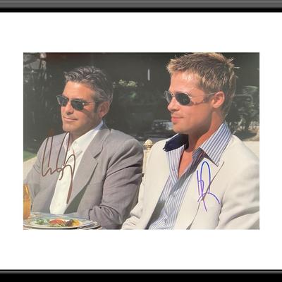 Ocean's Eleven George Clooney and Brad Pitt signed photo