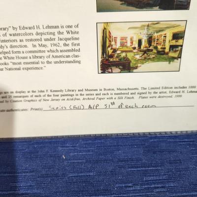 Set of 4 Artist Proofs Jacqueline Kennedy's White House Signed Edward Lehman