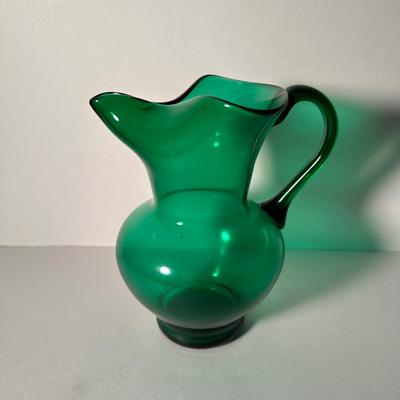 LOT 3F: Vintage Green Glass Collection - Candy Dish, Vases & More