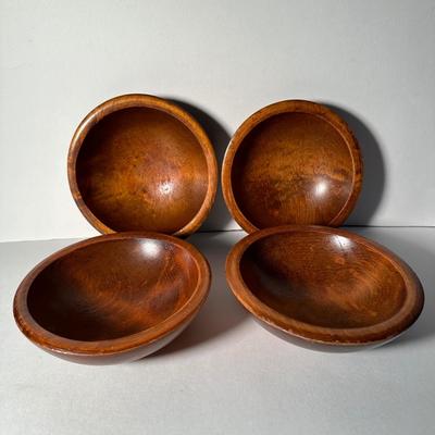 LOT 27F: Vintage Wooden Kitchen Collection - Salad Bowl w/ Serving Bowls & More