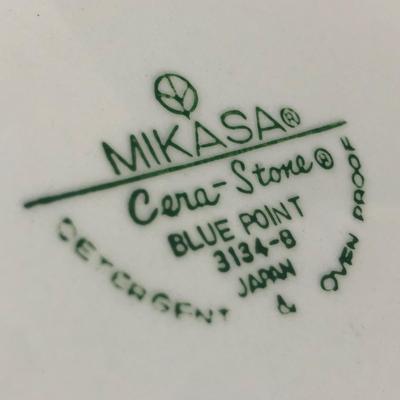 LOT 77K: Mikasa Cera-Stone Blue Point 3134-B Dish Set