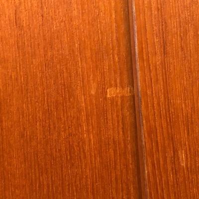 LOT 91D: Vintage/Mid-Century Modern Wooden Drop Front Desk w/ Key & Shelving