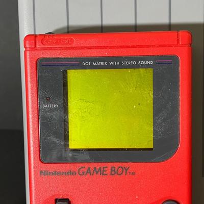 LOT 172U: Original Gameboy (Red) with Games and Two Cases