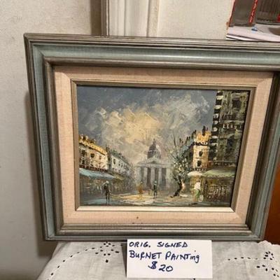 Price $20 Original signed and Professionally framed Painting by Burnet