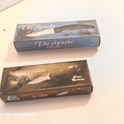 Two brand new pocketknives - The Apache and Black Bomber Tactical Frost Cutlery