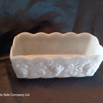 Milk glass dishware and salt & pepper shakers