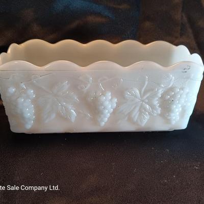 Milk glass dishware and salt & pepper shakers