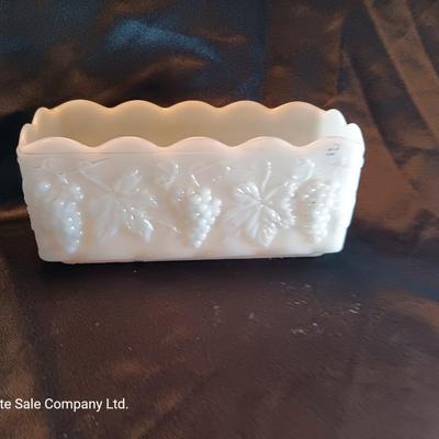 Milk glass dishware and salt & pepper shakers