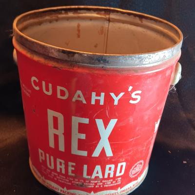 Antique lard tin - Velvet tobacco - Prince Albert tins with Doan's pills and two metal can openers