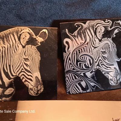 Metal / tin laser art Polar bears - zebra - island cabana - and squirrel