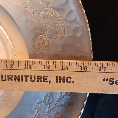 Wrought Farberware Aluminum plate frame platter with salt & pepper shakers