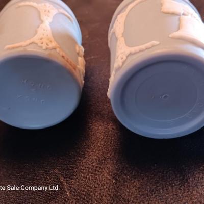 Wrought Farberware Aluminum plate frame platter with salt & pepper shakers