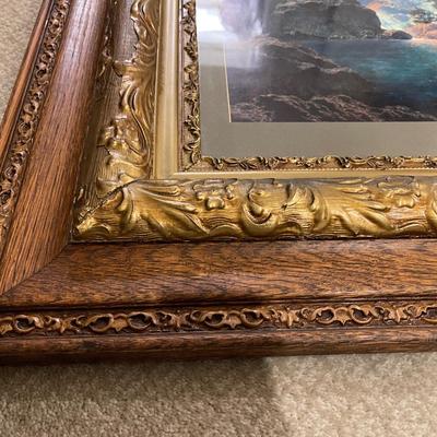 Maxfield Parrish, "Cascade (Quiet Solitude) framed in a beautiful Victorian Oak Frame