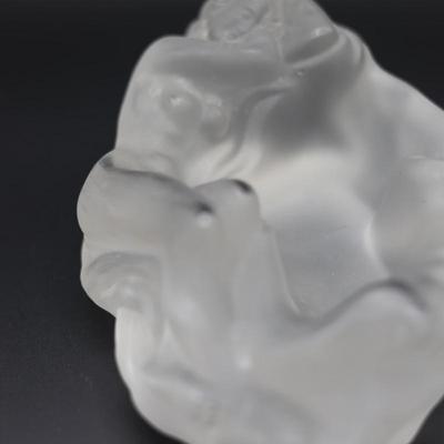 Vintage Czech Art Deco Glass Frosted Nude Woman Heavy Ashtray
