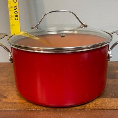 Red Copper 6 Quart Stock Pot with Lid