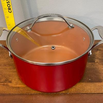 Red Copper 6 Quart Stock Pot with Lid