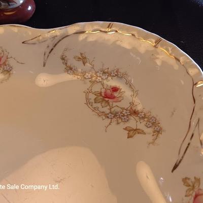 Vintage Homer Laughlin China platter with salt & Pepper shakers