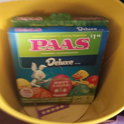Easter Decorations - plastic eggs - baskets - and bunnies Easter is less than 92 days away!