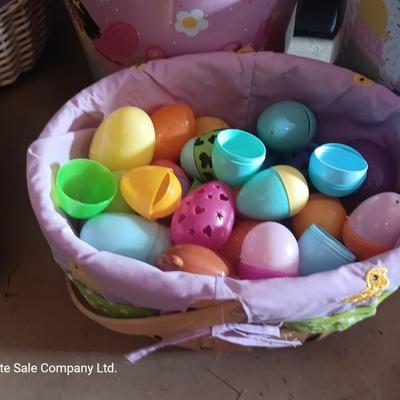 Easter Decorations - plastic eggs - baskets - and bunnies Easter is less than 92 days away!