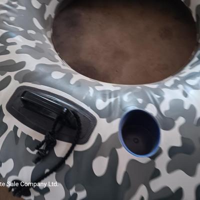 Camouflage Intex innertube with handles for swim or sled