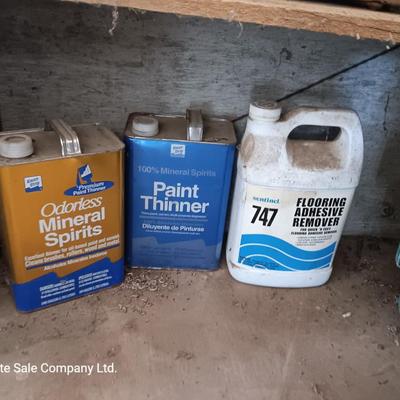 Paint thinner orderless mineral spirits and flooring adhesive remover