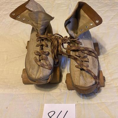 Vintage Wood Roller Skates