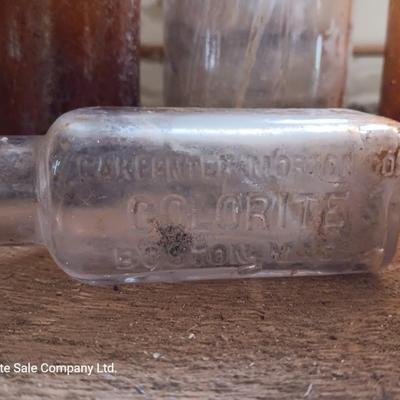 Collection of vintage glass bottles
