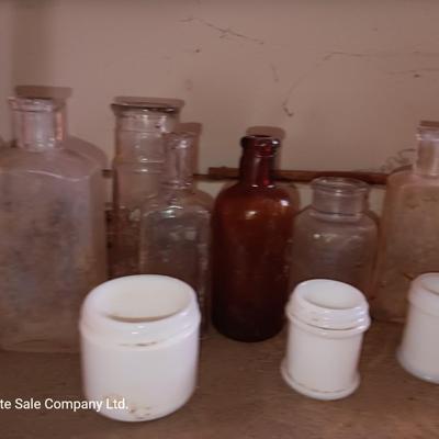 Collection of vintage glass bottles