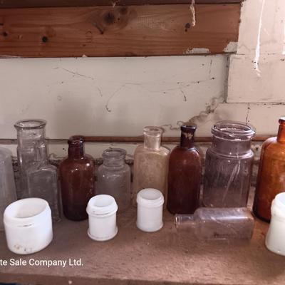 Collection of vintage glass bottles
