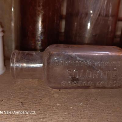 Collection of vintage glass bottles