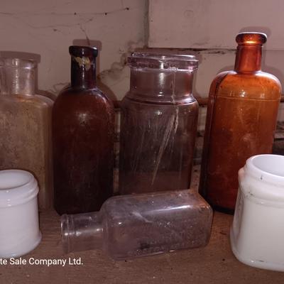 Collection of vintage glass bottles