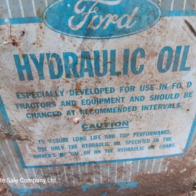Three vintage metal containers - Permalube - Ford Hydraulic - and Super motor oil