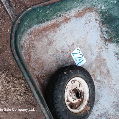 Metal wheelbarrow with extra tire