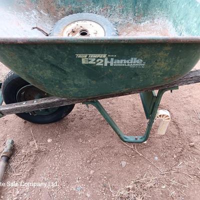 Metal wheelbarrow with extra tire