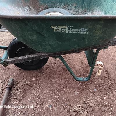 Metal wheelbarrow with extra tire