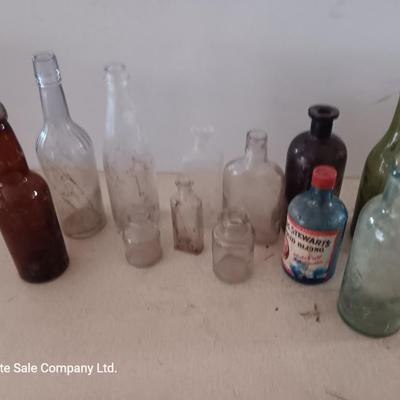 Vintage glass bottles - Stewart's liquid bluing