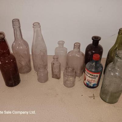 Vintage glass bottles - Stewart's liquid bluing