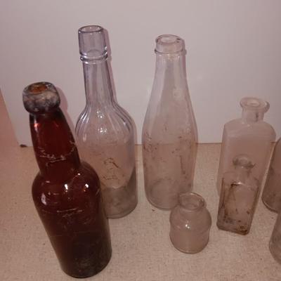 Vintage glass bottles - Stewart's liquid bluing