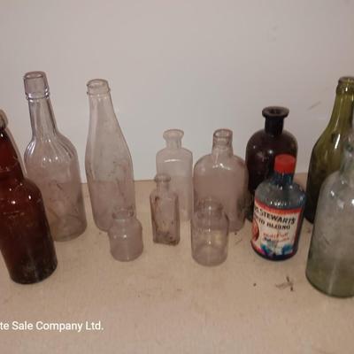 Vintage glass bottles - Stewart's liquid bluing